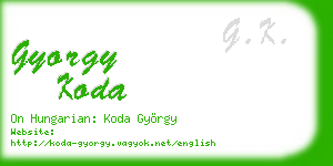 gyorgy koda business card